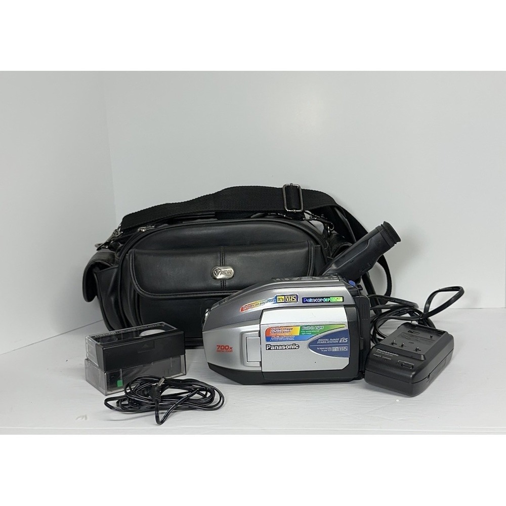Panasonic VHS-C Palmcorder PV-L352D w Adapter, New Battery Chargers, AV, Case
